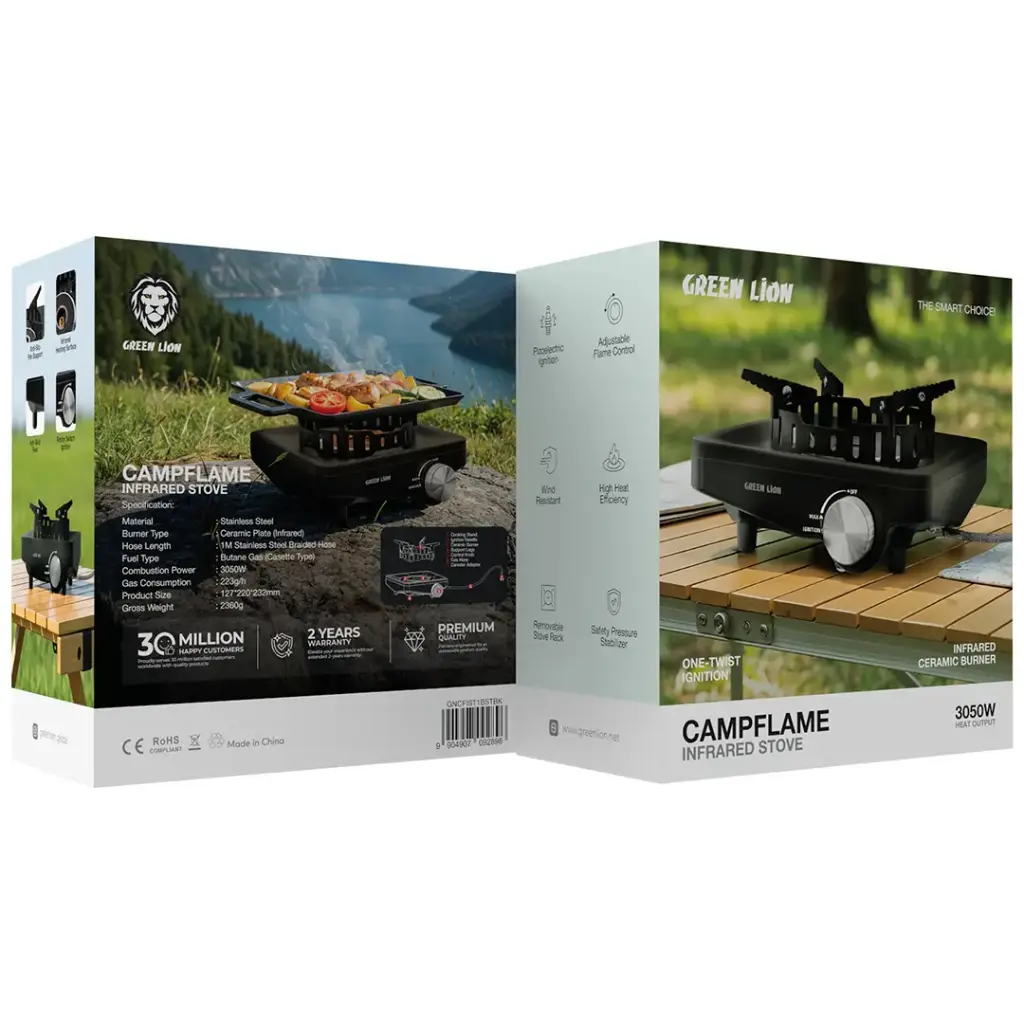 Green Lion Campflame Infrared Camping Stove - Black