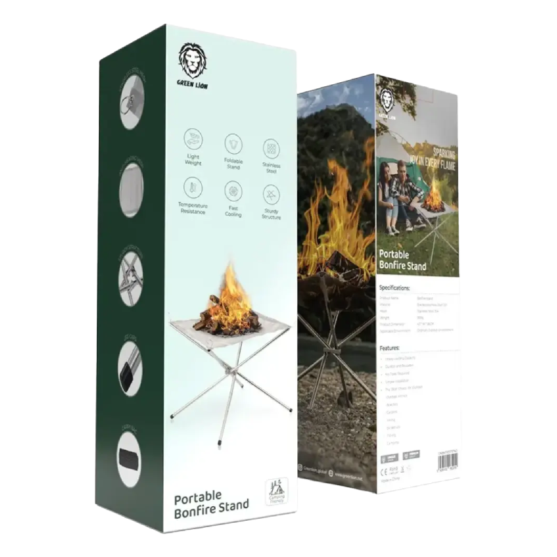 Green Lion Portable Bonfire حامل من الفولاذ المقاوم للصدأ