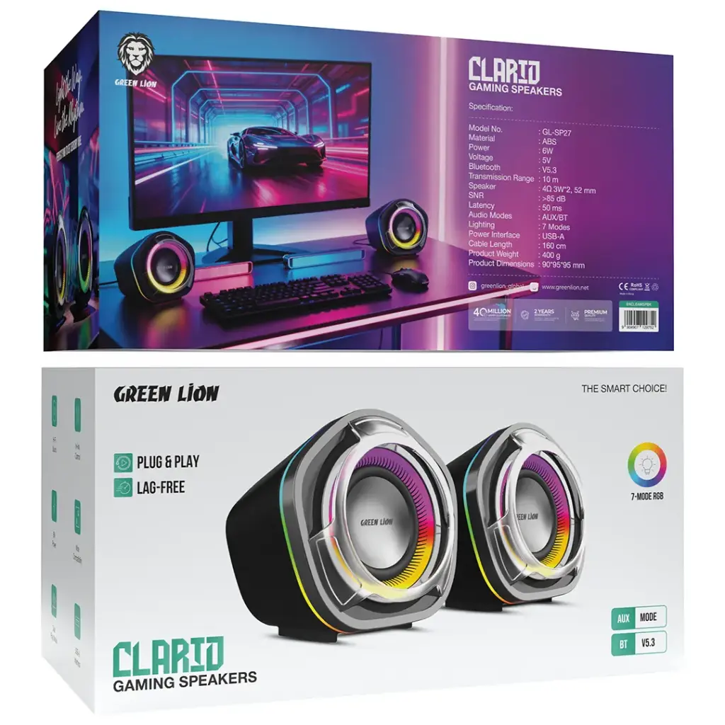 Green Lion Clario Gaming Speakers - Black