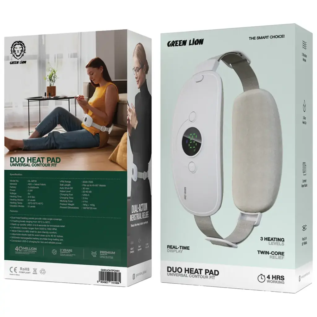 Green Lion Duo Heat Pad Universal Contour Fit - White