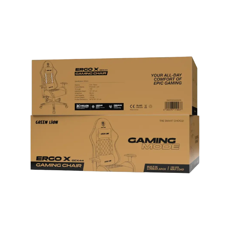 Green Lion ERGO X GCX44 Gaming Chair - Green