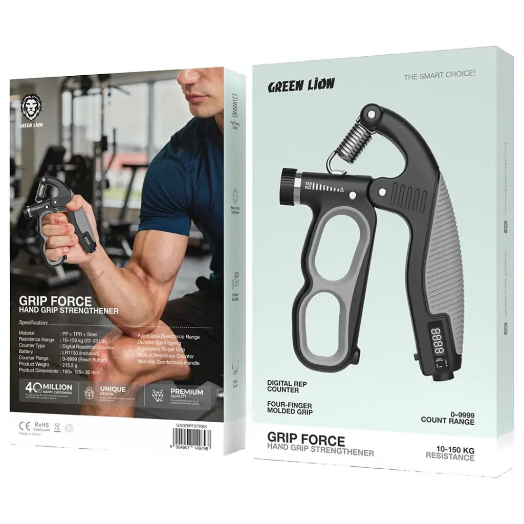 Green Lion Grip Force Hand Grip Strengthener - Black