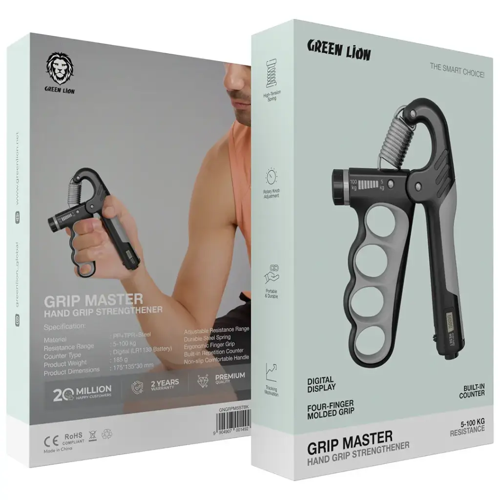 Green Lion Grip Master Hand Grip Strengthener - Black