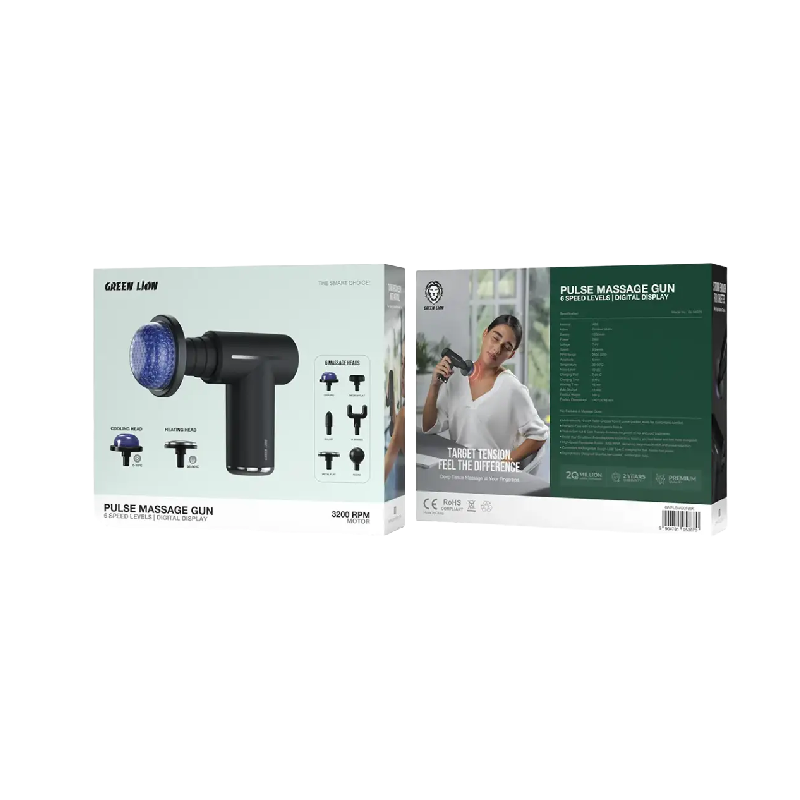 Green Lion Pulse Massage Gun - Black