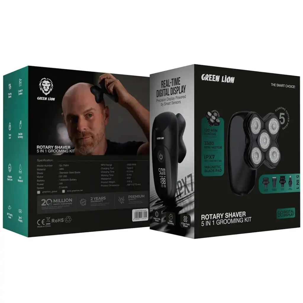 Green Lion Rotary Shaver (5-In-1) Grooming Kit
