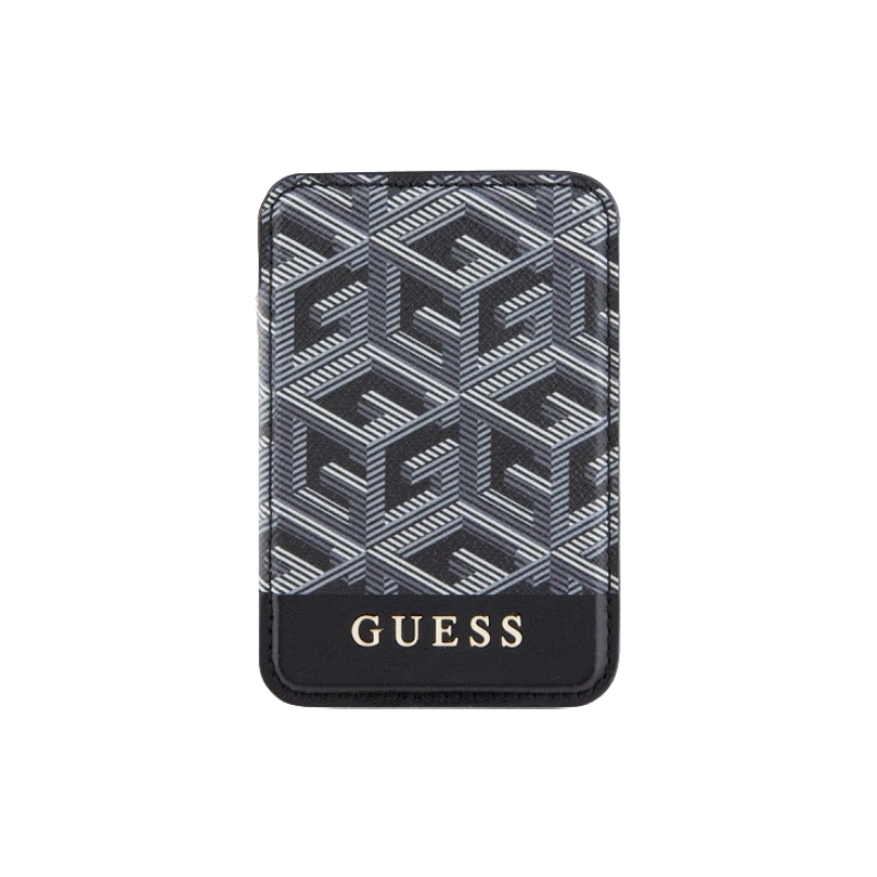 Guess Wallet Card Slot MagSafe GCube Stripe Card Holder Brown
