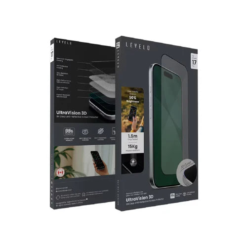 Levelo For iPhone 17 Pro Screen Protector Series UltraVision 3D AR 9H - Clear