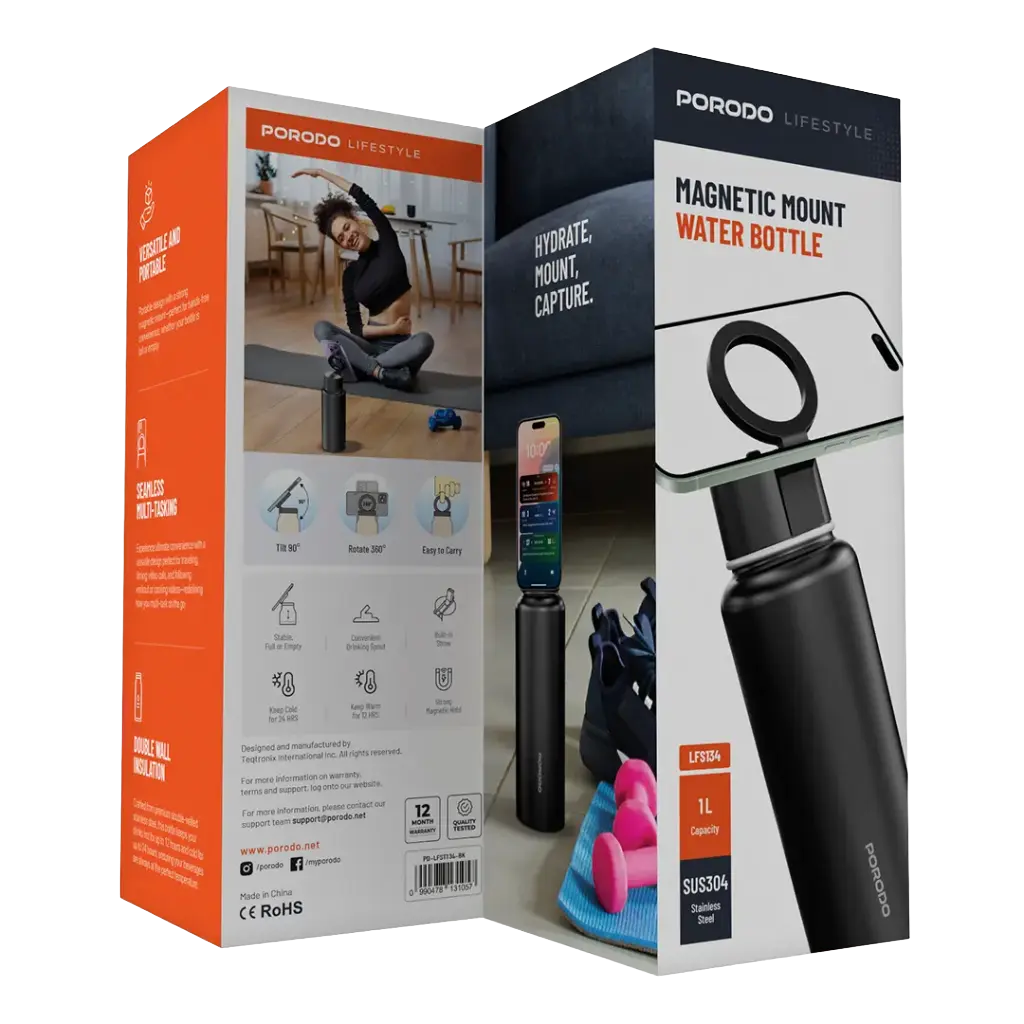 Porodo Lifestyle Magnetic Mount Water Bottle