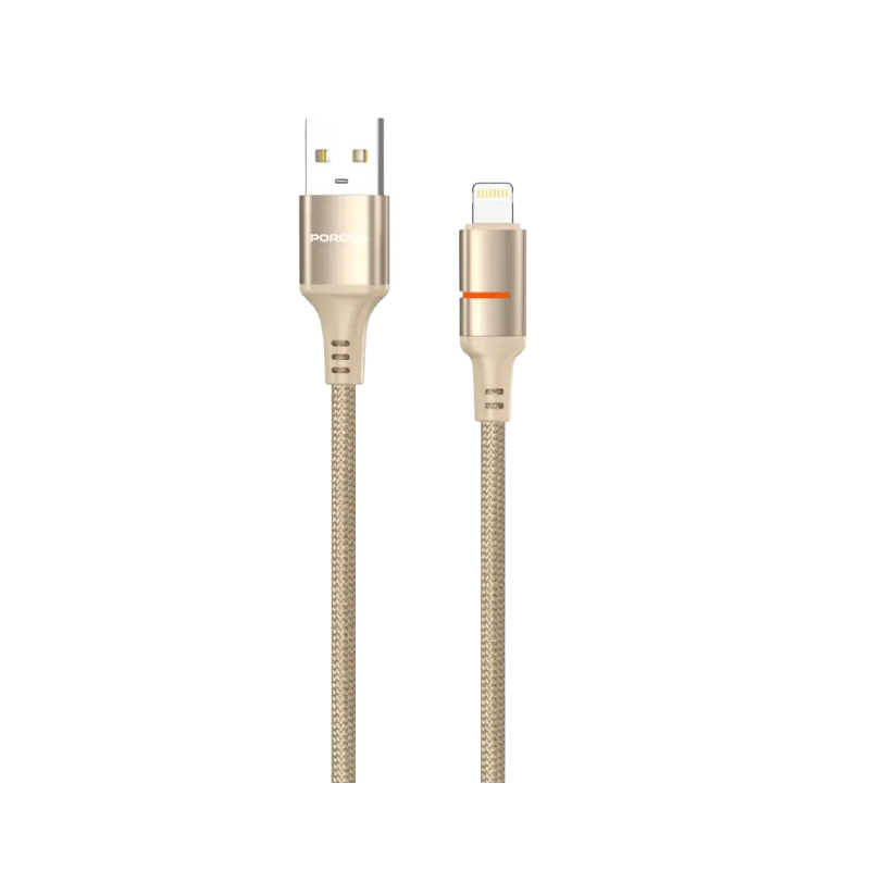 كابل بورودو USB-A إلى USB-C/Lightning مع ضوء LED