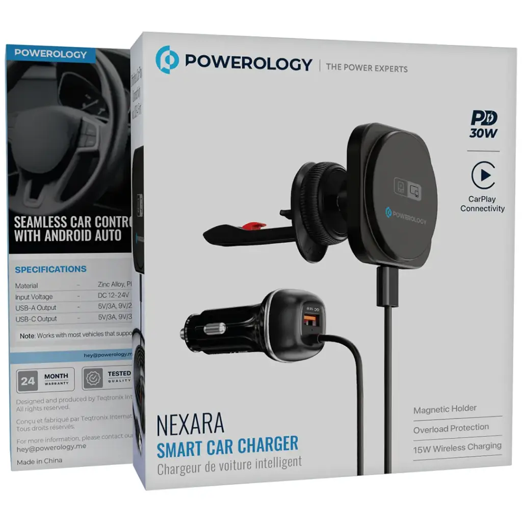 Powerology Nexar Smart Car Charger - Black