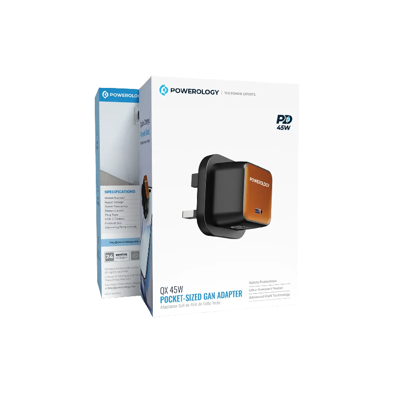 Powerology QX 45W Pocket-Sized GaN Adapter