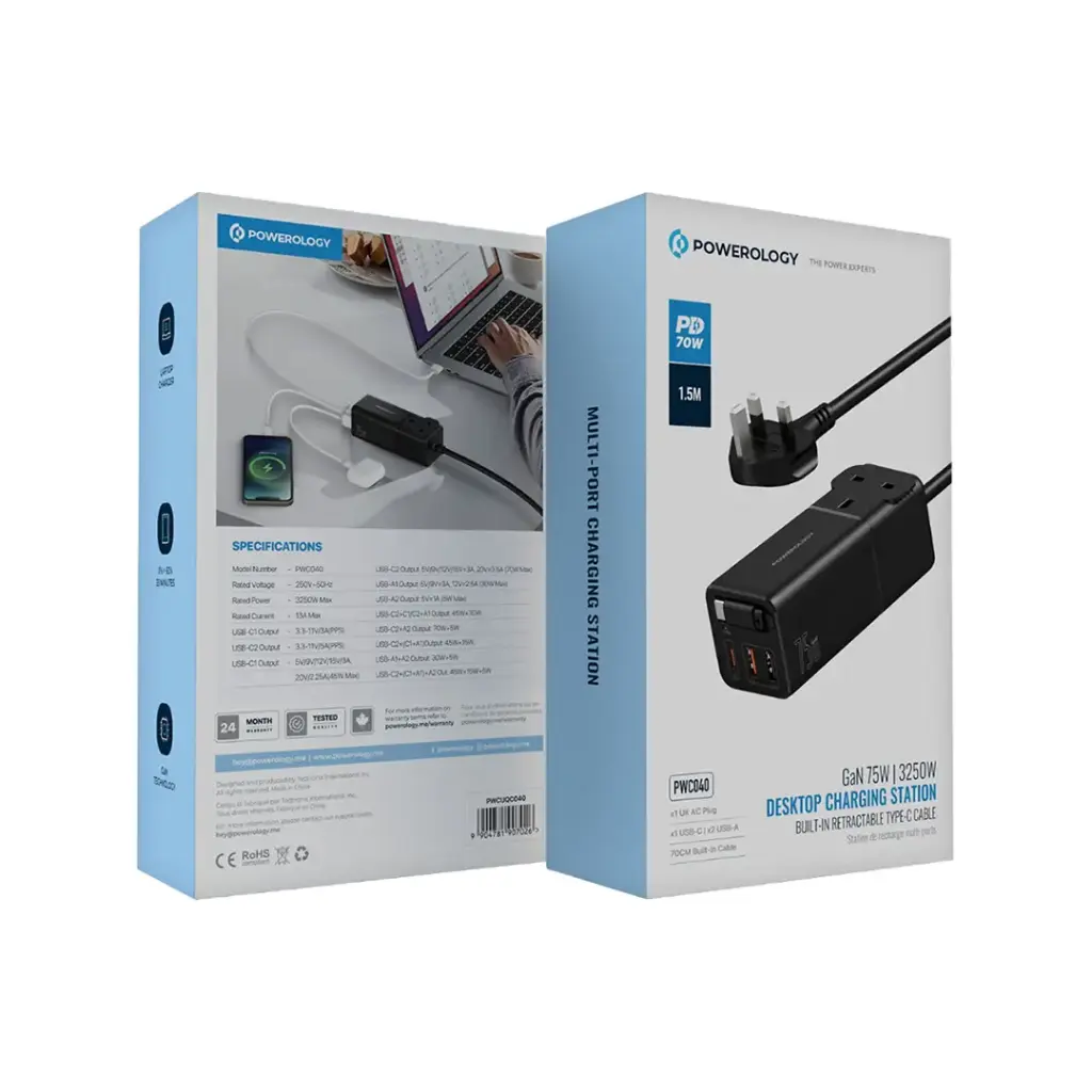 Powerology Desktop Charging Station - Black