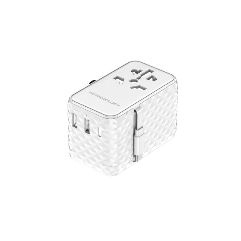 Powerology GaN Universal Charger Retractable Type-C Cable