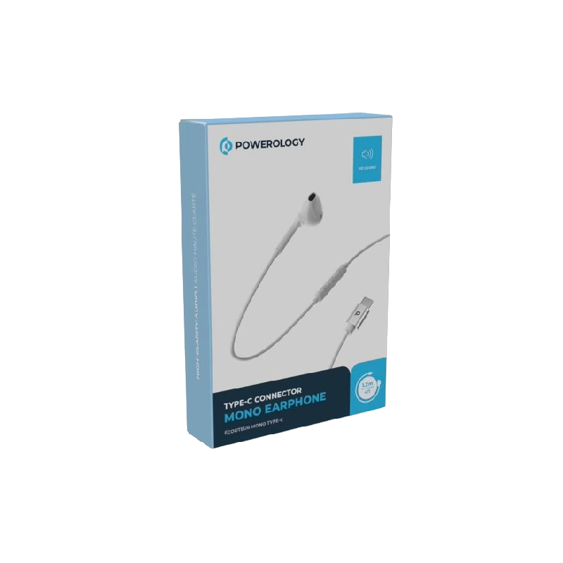 Powerology Mono Earbuds, High-Resolution Audio, with Lightning Connector
