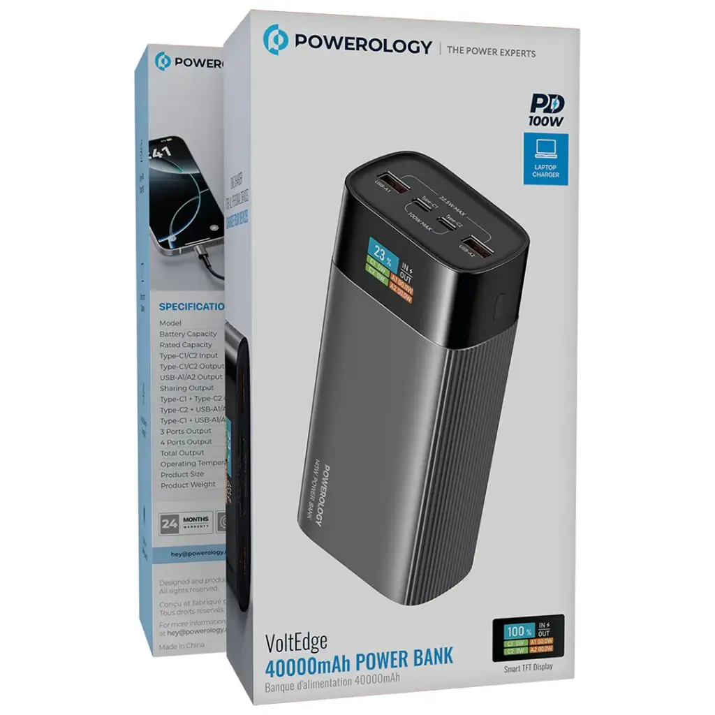 Powerology VoltEdge (40000mAh Power Bank) / Gray
