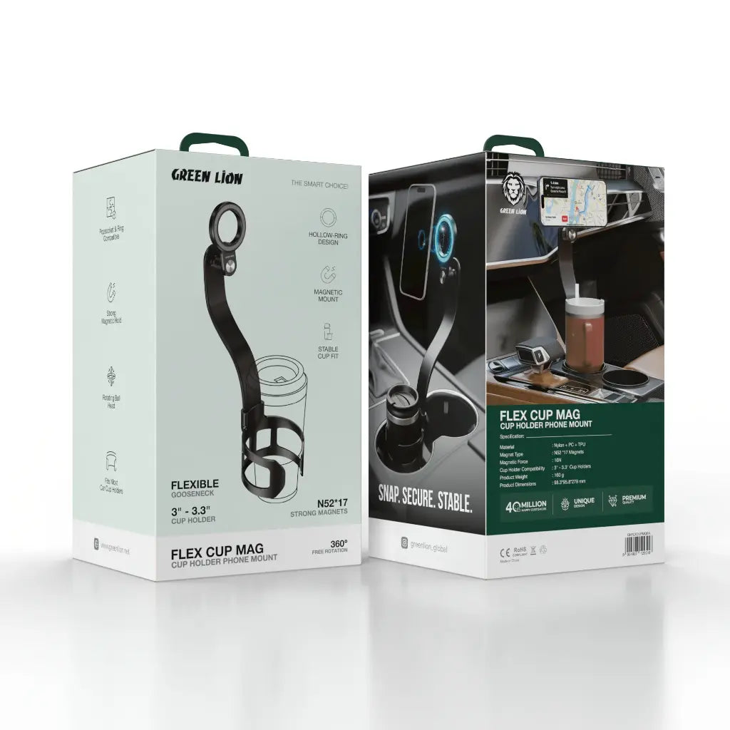 Green Lion Flex Cup Mag - Cup Holder Phone Mount - Black