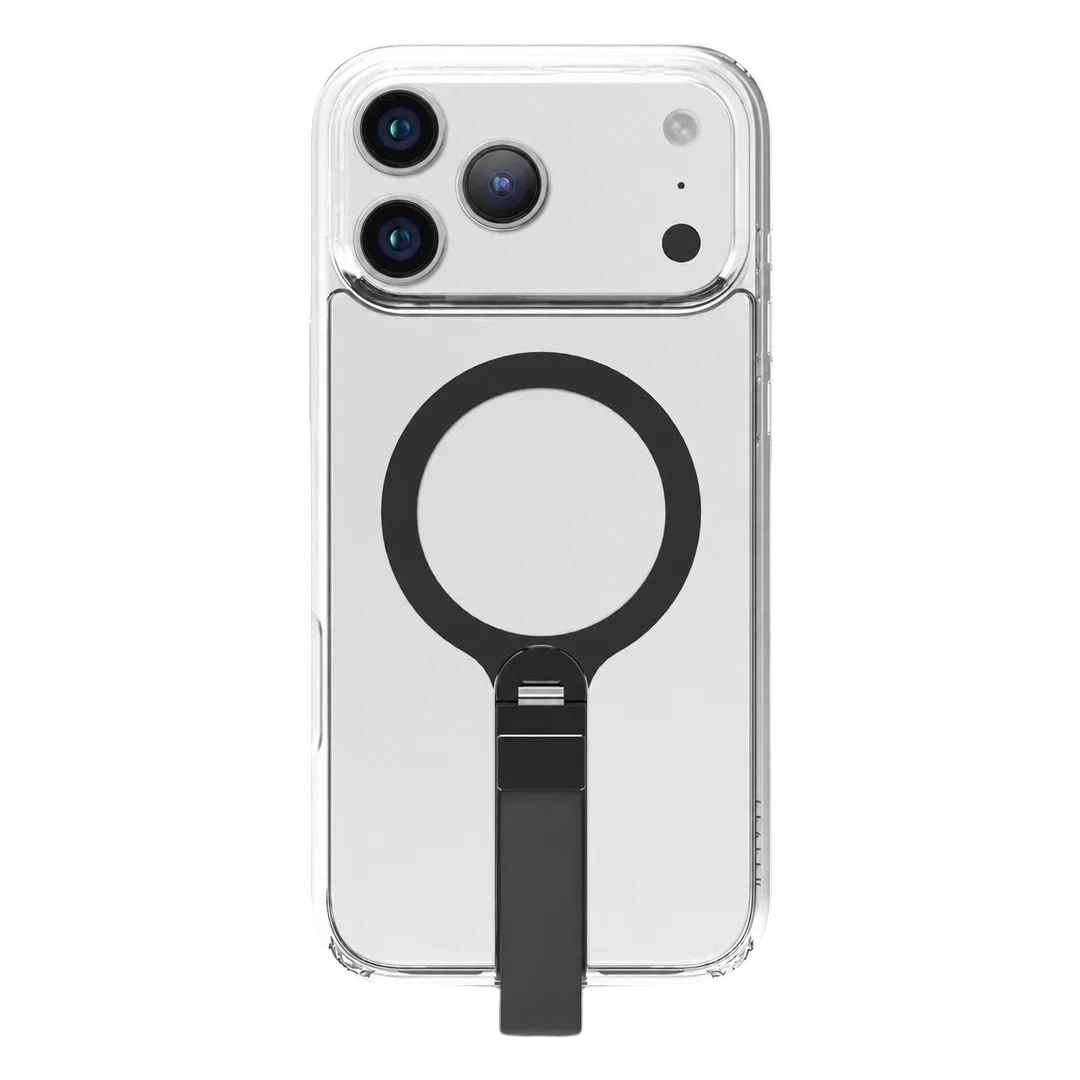 Levelo Spira MagSafe Clear Grip Case with 360° Kickstand for iPhone 18 Pro Max
