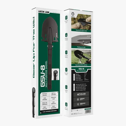 Green Lion GSV-8 Multi-Purpose Mini Shovel 8 IN 1 Outdoor Companion - Black