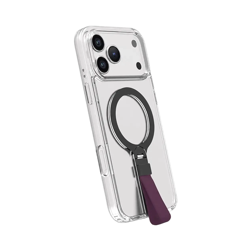Levelo Spira MagSafe Clear Grip Case with 360° Kickstand for iPhone 18 Pro Max