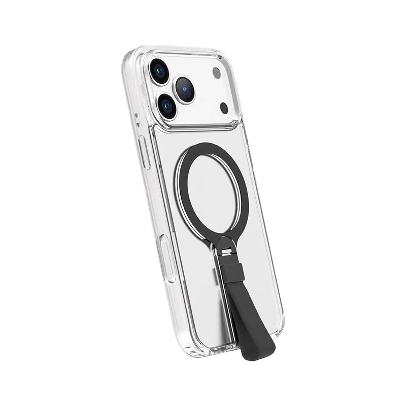 Levelo Spira MagSafe Clear Grip Case with 360° Kickstand for iPhone 18 Pro Max
