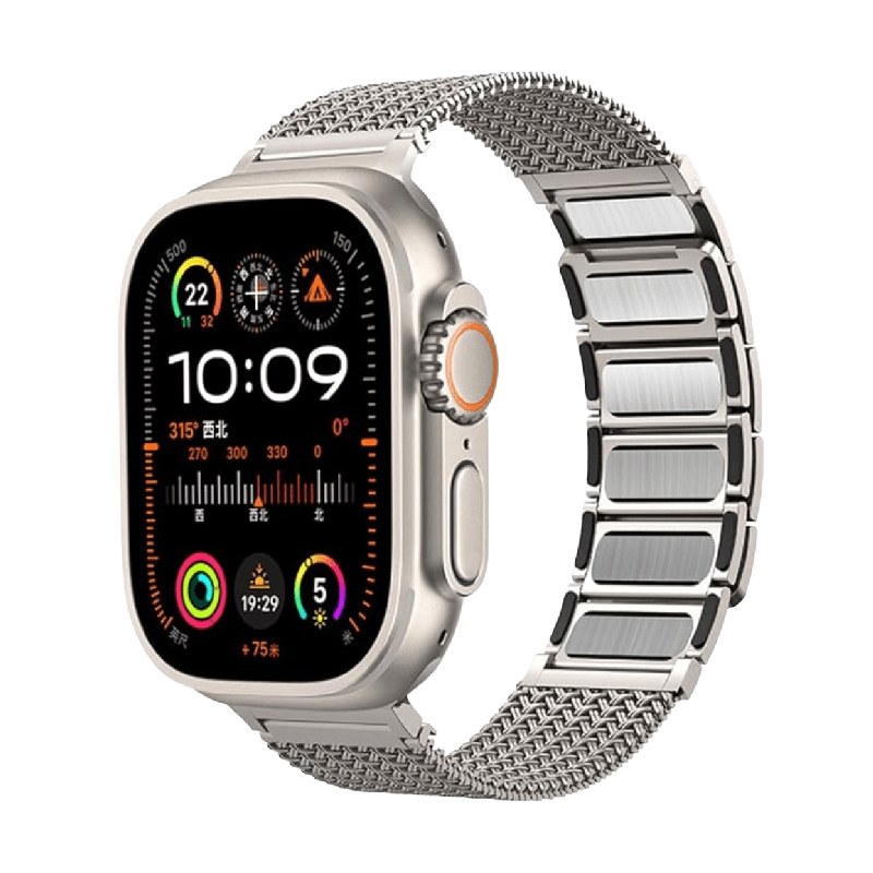 A-Case Hasir Stainless Steel Apple Watch Strap 42-49MM – Titanium
