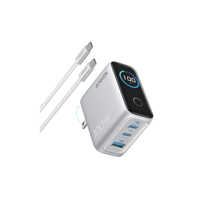 Anker Charger (100W, 3 Ports, Smart Display)
