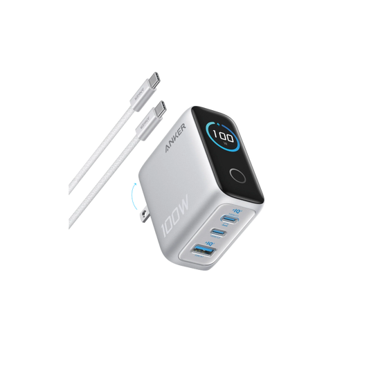 Anker Charger (100W, 3 Ports, Smart Display)