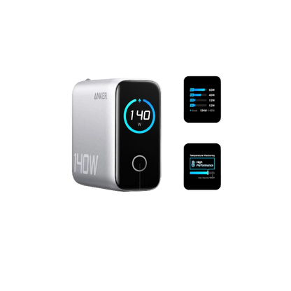 Anker Charger (100W, 3 Ports, Smart Display)