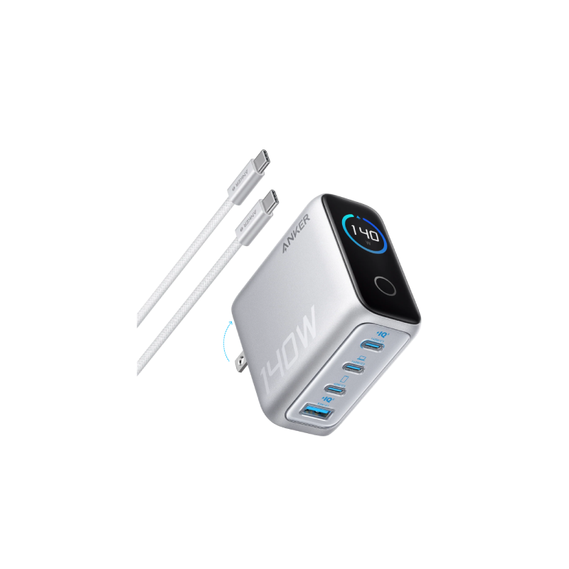 Anker Charger (140W, 4-Port, PD 3.1) with USB-C Cable