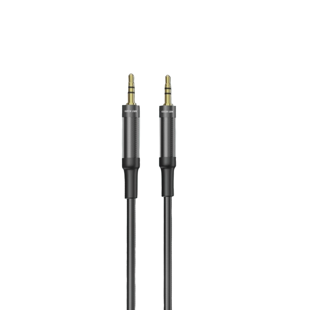 Green Lion AUX to AUX Braided Cable 1M - Black