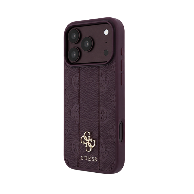 GUESS BURGUNDY MONOGRAM CARD-STYLE PHONE CASE