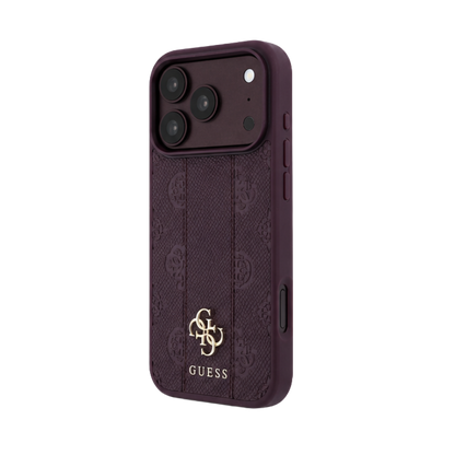 GUESS BURGUNDY MONOGRAM CARD-STYLE PHONE CASE