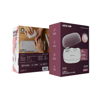 Green Lion 2-In-1 Nail Clipper and Polisher - White