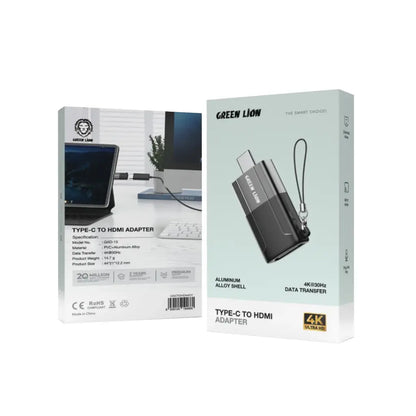 Green Lion Aluminum Alloy Shell Type C to HDMI Adapter - Black