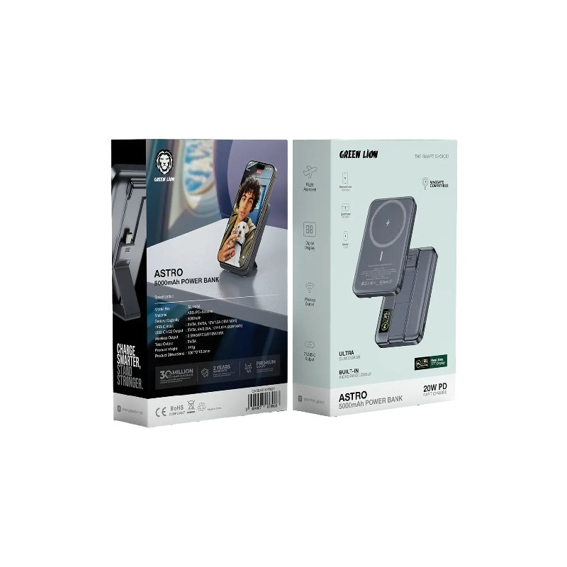 Green Lion Astro 3-In-1 Power Bank - Gray