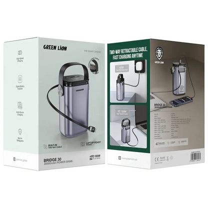 Green Lion Bridge 30 30000mAh Power Bank - Grey
