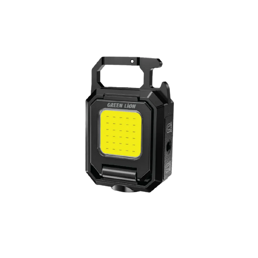 Green Lion Keychain Light with Foldable Design - Black