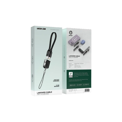 Green Lion Lanyard Cable USB-C to Lightning 30W