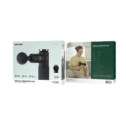 Green Lion Muscle Massage Gun with 10 Massage Heads - Black