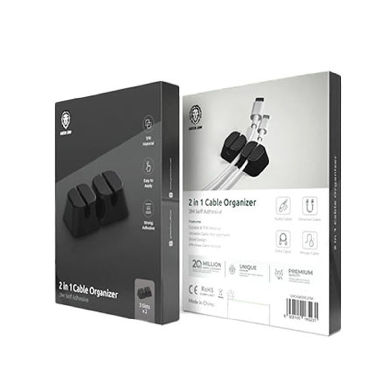 Green Lion - 2 in 1 Cable Organizer - Black