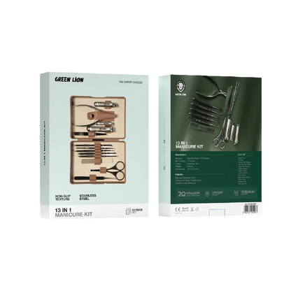 Green Lion 13-In-1 Manicure Kit - Brown