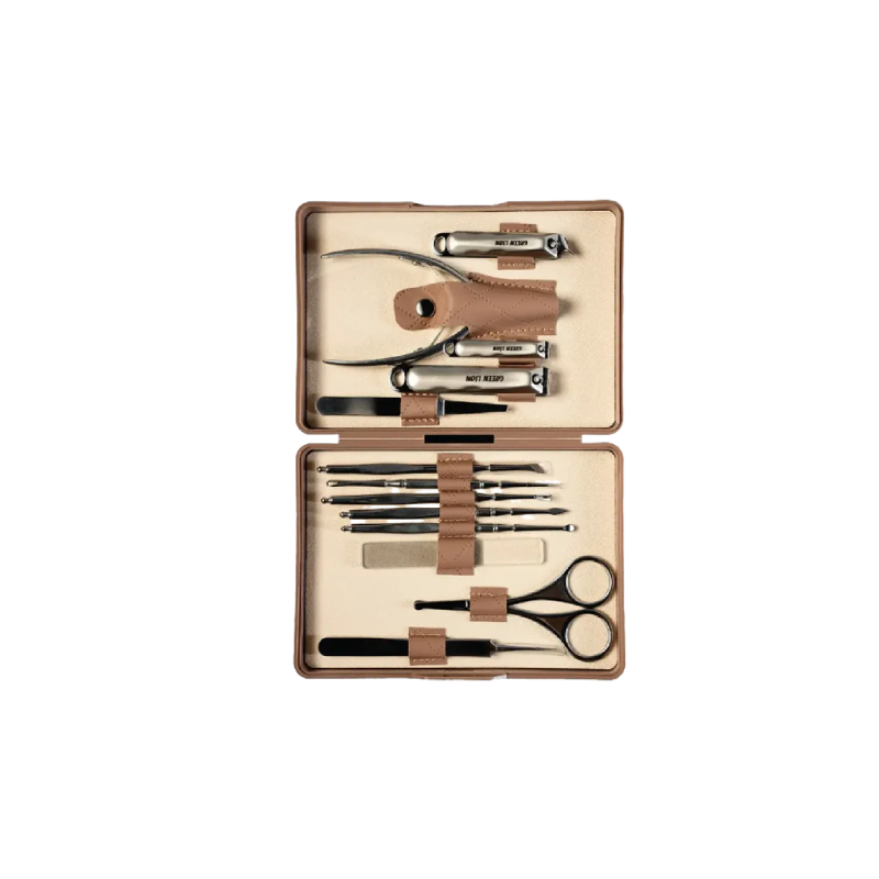 Green Lion 13-In-1 Manicure Kit - Brown
