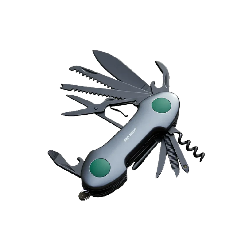 Green Lion 14-In-1 Multi Tool Key Chain Knife - Black