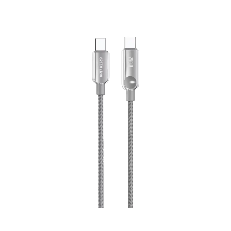 Green Lion 240W USB-C to USB-C Ultra Fast Charging 1m Braided Cable - Gray