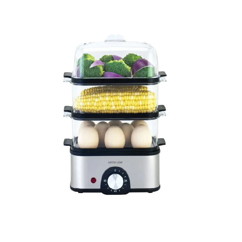 Green Lion 3-Tier Egg Cooker (Vegetable Steamer 500W) - Gray