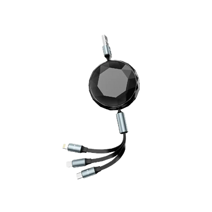 Green Lion 5 in 1 Diamond Retractable Cable - Black