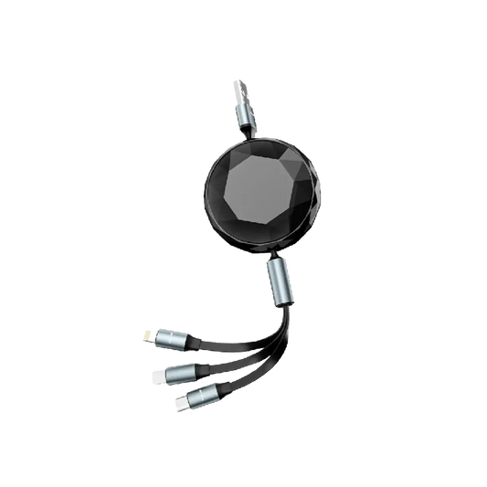 Green Lion 5 in 1 Diamond Retractable Cable - Black