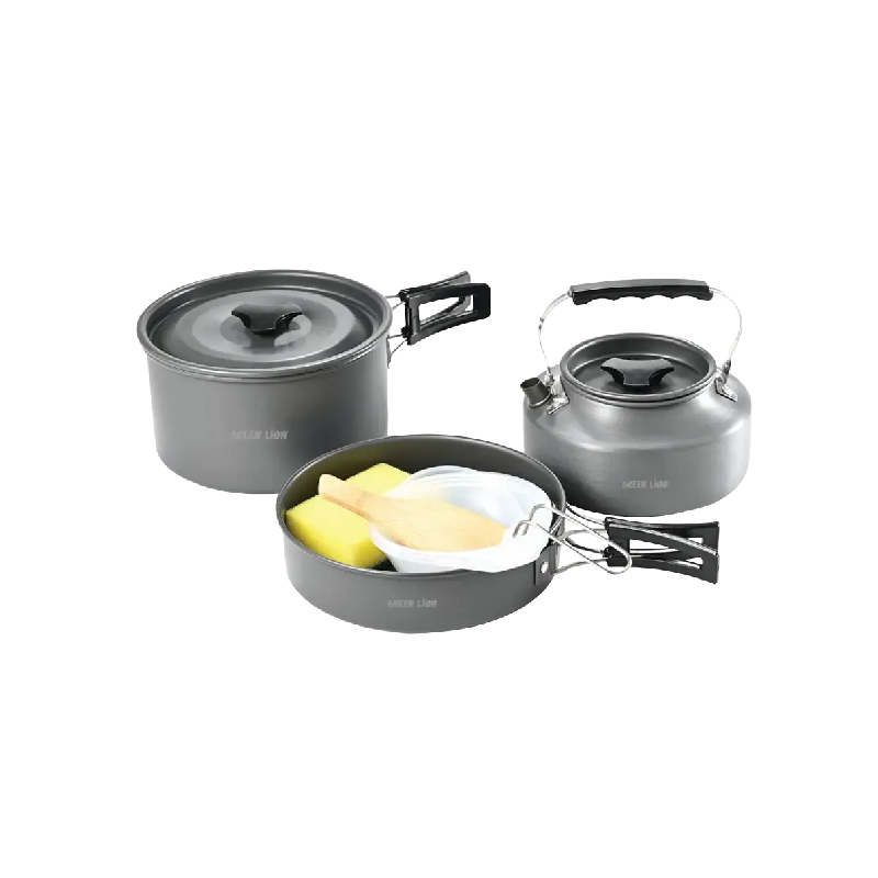 Green Lion 7 IN 1 Camping Cookware - Black