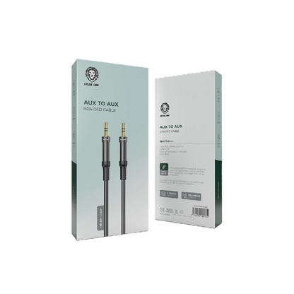 Green Lion AUX to AUX Braided Cable 1M - Black
