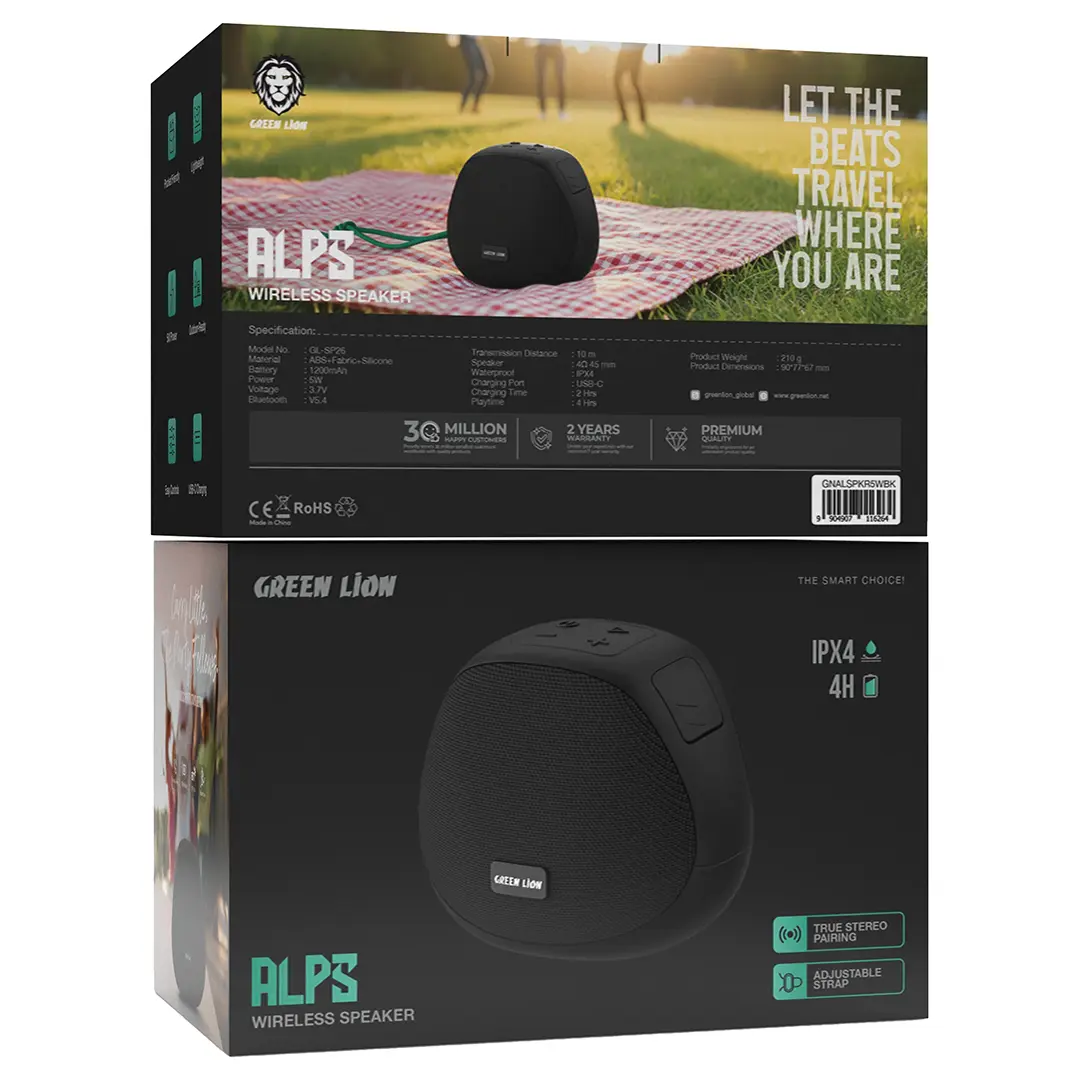 Green Lion Alps Wireless Speaker - Black